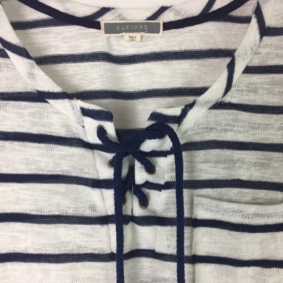 PLEIONE Top long sleeved nautical French Girl Fashion Mariner Size Small - Picture 3 of 6